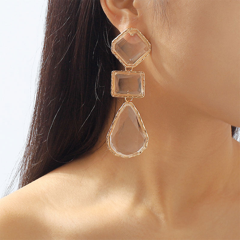 storexq Clear Crystal Glitter Rocking Earrings