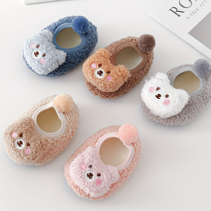 Cute Christmas Animal Slippers - 1pair Non-slip Baby Toddler Shoes Socks for Girls & Boys