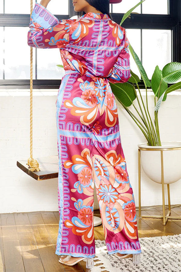 storexq Tribal Print Patchwork Laid Back Pant Suit