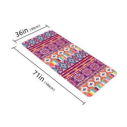 1Pc Bohemian Microfiber Beach Towel - Super Absorbent, Quick Drying, Sand Free, Compact, Outdoor Towel - 36*71inch/91.44*180.34cm, Carrying Bag Included, Ideal for Beach, Pool, Gym, Travel