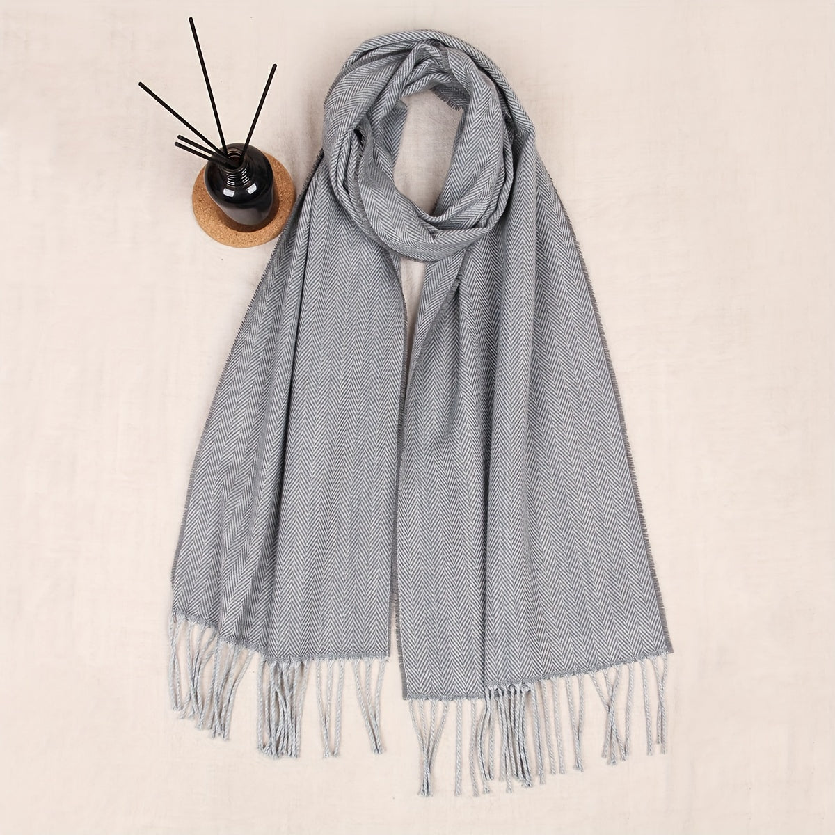 Cozy Knit Scarf - Solid Color, Warm & Windproof for Winter | Machine Washable