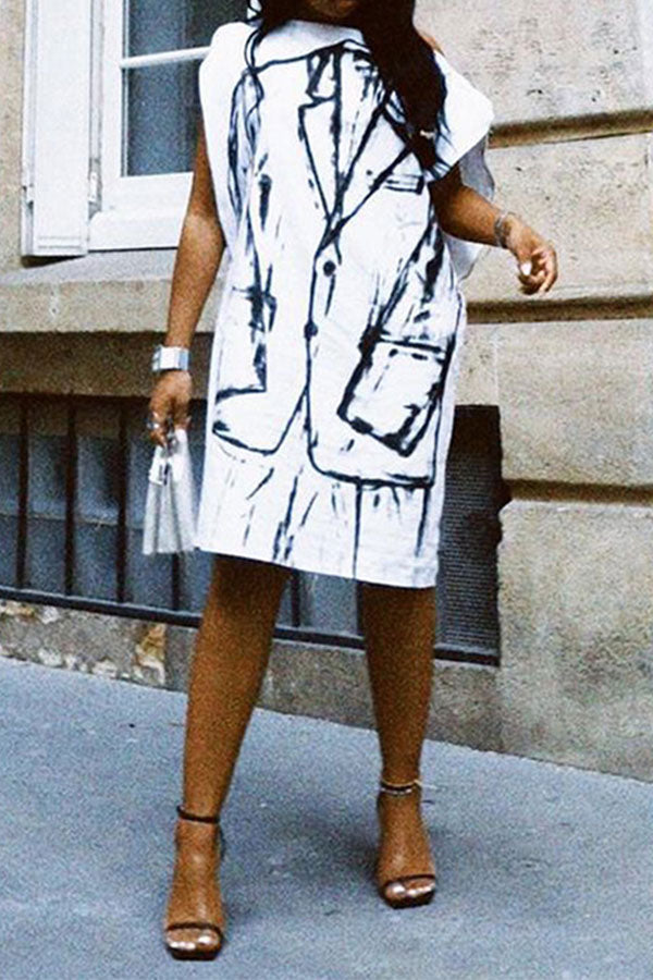 storexq Abstract Print Stylish Boat Neck Mini Dress