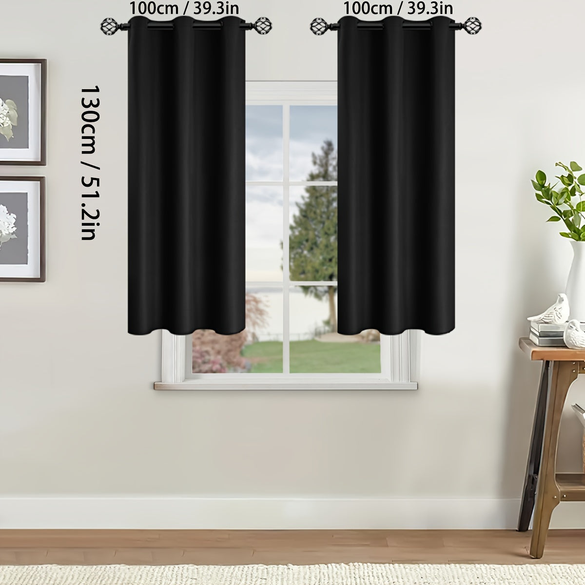 2 Pieces of Stylish Solid Blackout Curtains for Bedroom and Living Room - UV Protection, Easy Sliding, and Contemporary Design