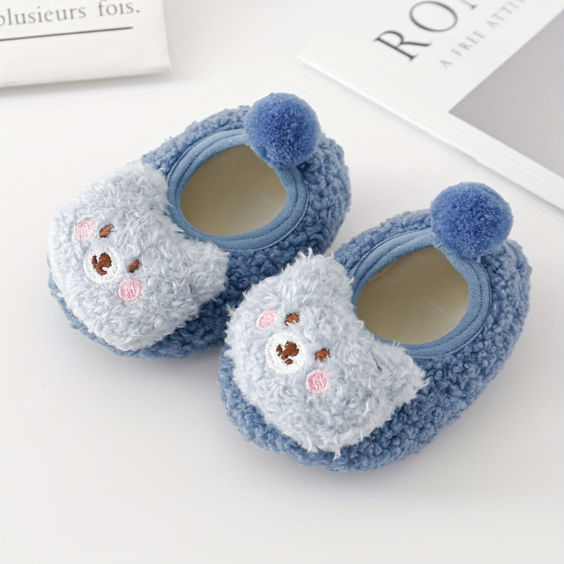 Cute Christmas Animal Slippers - 1pair Non-slip Baby Toddler Shoes Socks for Girls & Boys