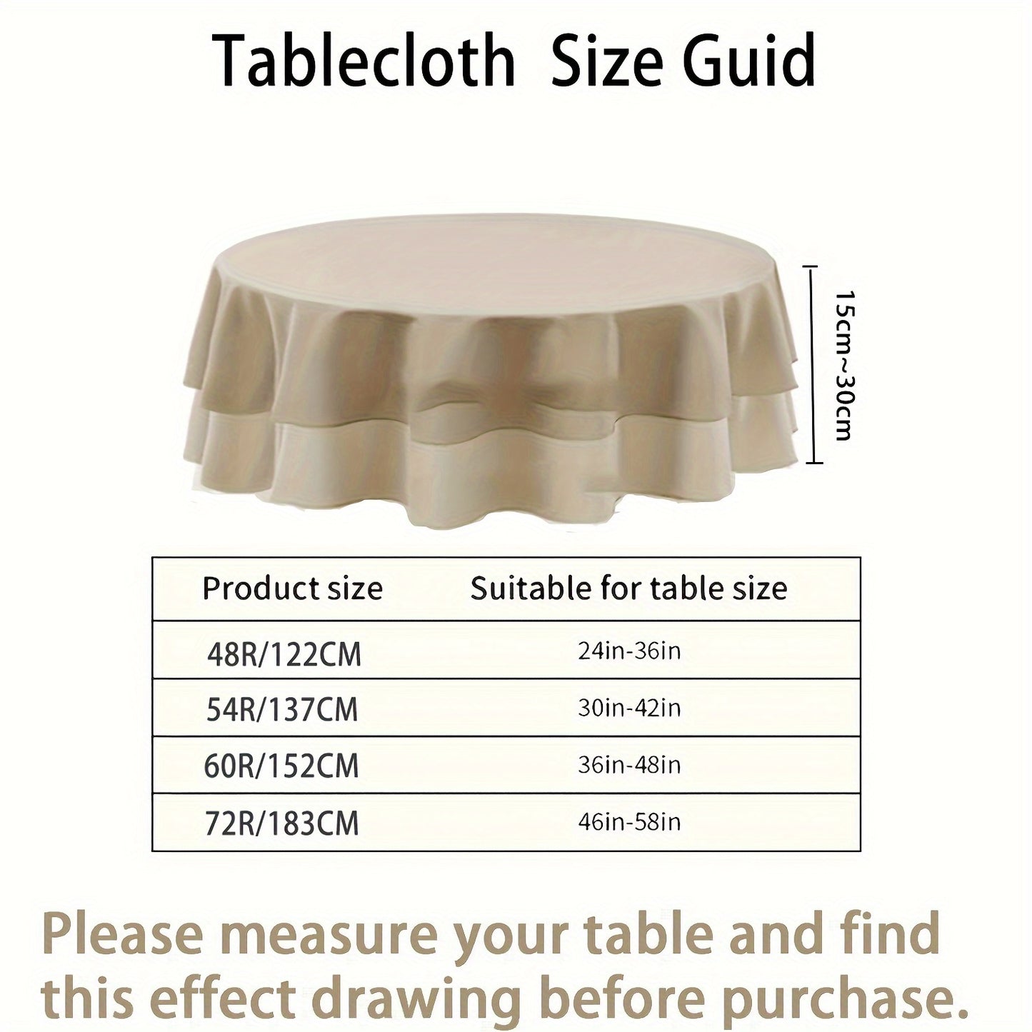 1pc Round Clear Vinyl Tablecloth with Lock Edge - Dustproof, Stain-Resistant & Wipeable PVC Cover for Dining Tables, Parties & Camping