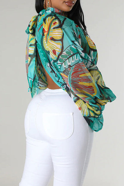 storexq Tie Dye Unusual High Split Blouse