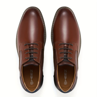 Stylish Oxford Masterpiece - Premium Leather, Lace-Up Closure, Breathable Insoles, Comfortable Walking Shoes for Business, Office, Formal Events and Daily Wear - Modern Derby Dress Sneakers with Slip-Resistant Soles