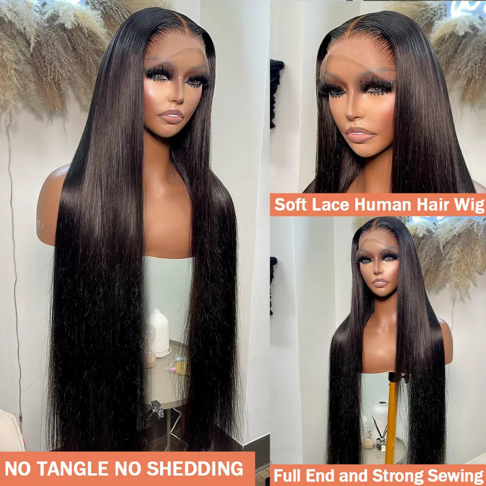 Peruvian hair Bone Straight Lace Front Human Hair Wigs 220%density 13x6 Lace Frontal Wigs for Women