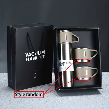 16.91oz Stainless Steel Thermal Mug Set with Cup - Insulated, Leakproof for Hot & Cold Beverages - Ideal for Business & School