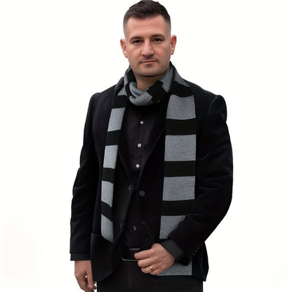 Classic Gray & Black Soft Polyester Scarf - Perfect for Dress-Up Accessories