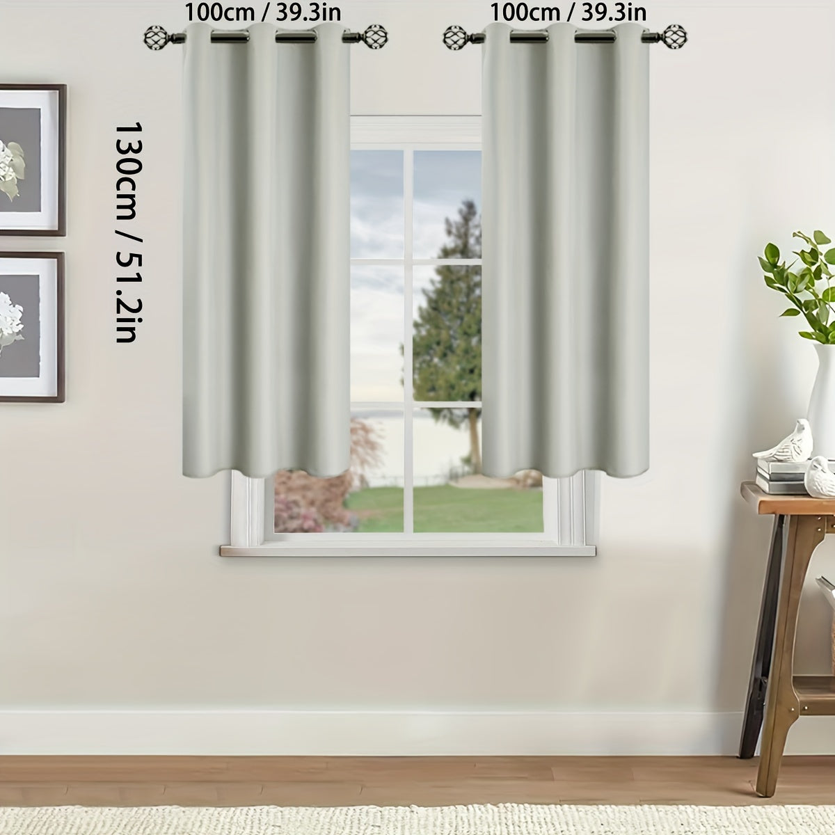 2 Pieces of Stylish Solid Blackout Curtains for Bedroom and Living Room - UV Protection, Easy Sliding, and Contemporary Design