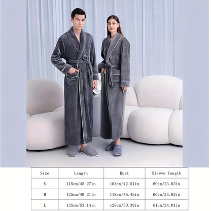 Unisex Plaid Bath Robe , Long Soft Comfortable Home Hotel Robe, Modern Style, Machine Washable, No Dry Clean, 300g/㎡ Knitted Fabric, Polyester Fiber, Bath Towel Theme