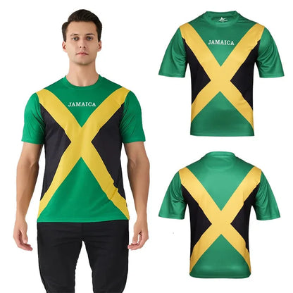 European National Team Jamaica Football Shirt 100% Polyester Soccer Jersey Mesh Quick Dry Football Sportswear 240709