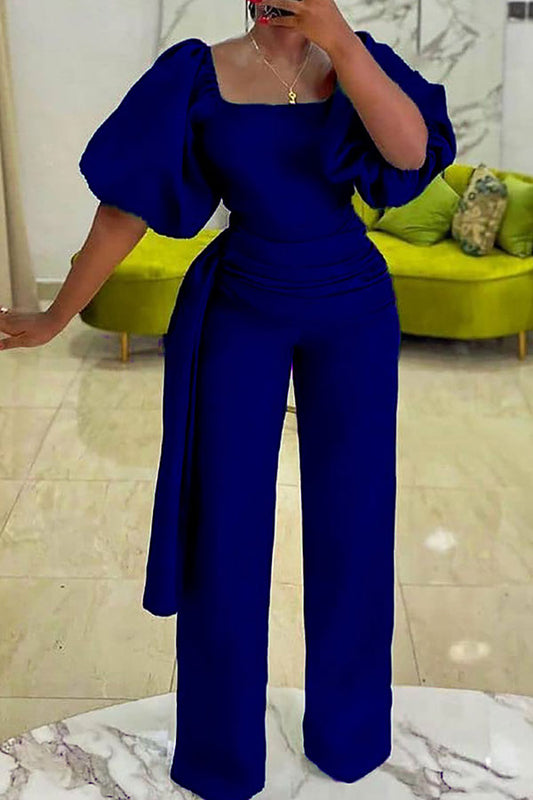 storexq Solid Color Retro Jumpsuit