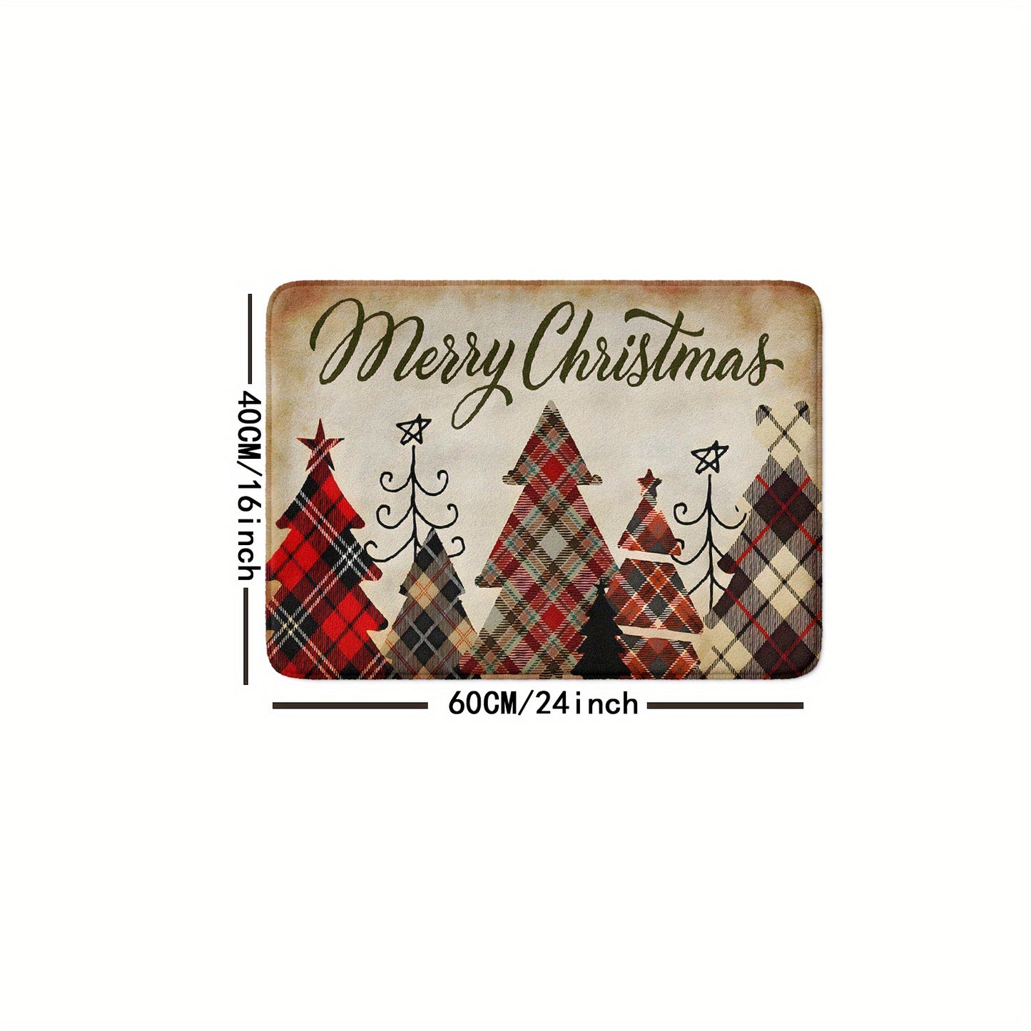 1pc Merry Christmas Floor Mat, Soft Non-slip Bath Rug, Machine Washable Bath Mat, Absorbent Fashion Carpet For Home Living Room Bathroom, Home Decor Christmas Decorations Thanksgiving Gift , fall decor