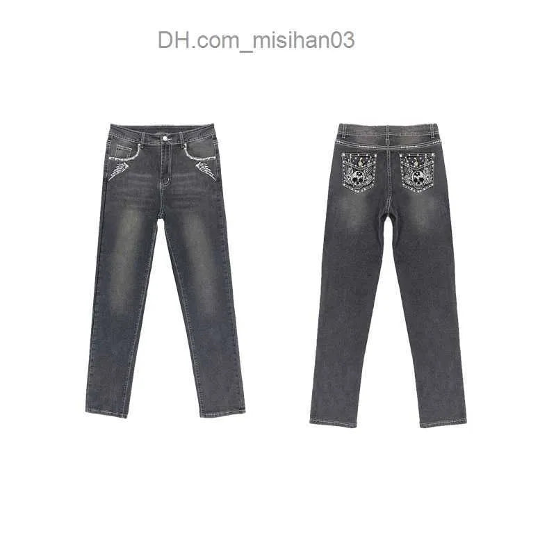 Women's Jeans High Waist Women's Jeans  Fashion Sexy Straight Pants Plus Size Comfortable Jeans Retro Washable Black Jeans Elastic Z230728