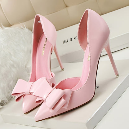 Ultra-High Heel Stiletto Pumps - Lightweight, Pointed Toe, Side Cutout, Slip-On Design, Solid Color, Synthetic Leather Upper, Rubber Sole, European Special - Fashionable and Chic Dress Shoes for Women