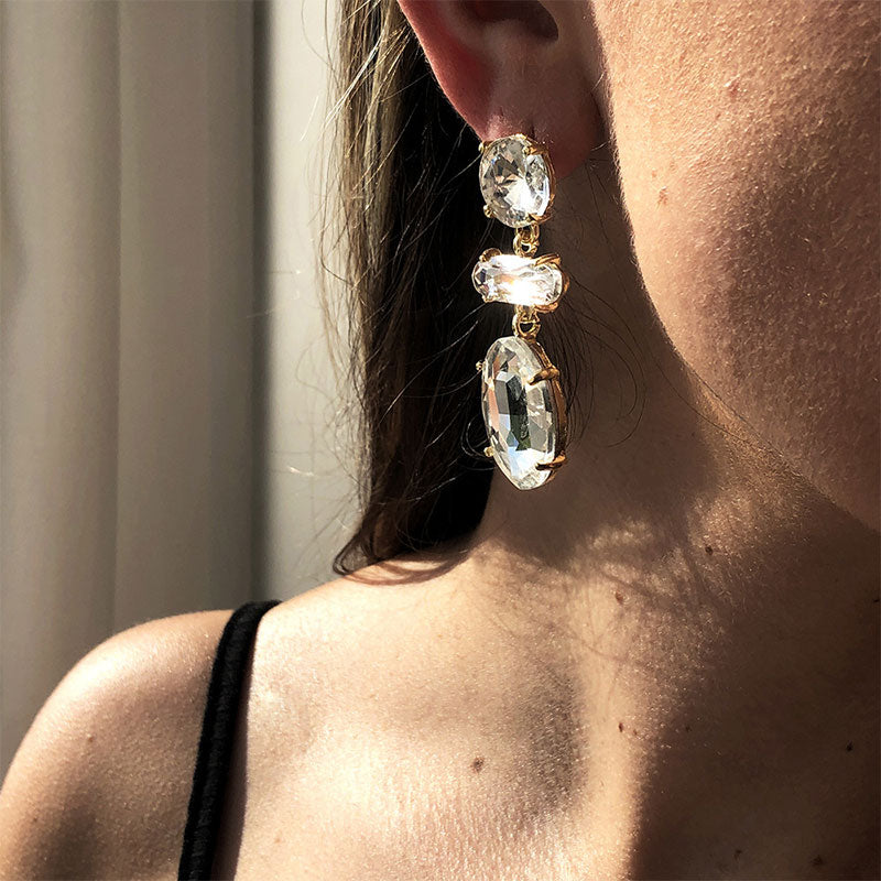 storexq Crystal Glitter Hyperbolic Earrings