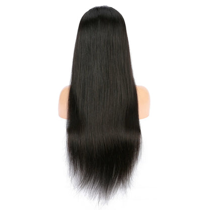 Brazilian Straight Human Hair 13x4 Transparent Lace Frontal Wigs Pre Plucked with Natural Hairline