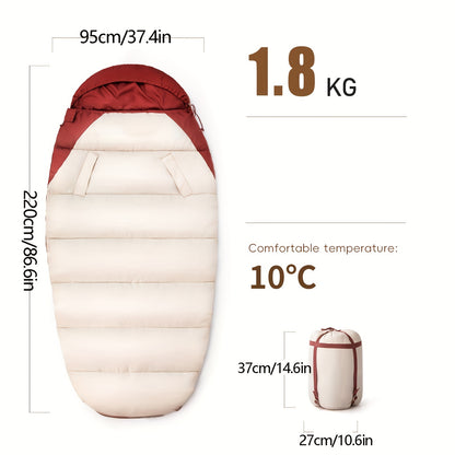 BISINNA All-Season Waterproof Camping Sleeping Bag - Portable, Oval Polyester Blend for Outdoor Hiking & Mountaineering