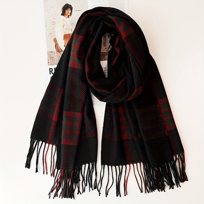 1pc Men's Classic Plaid Scarf For Autumn And Winter