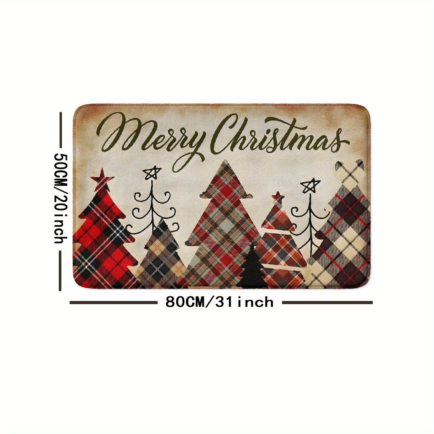 1pc Merry Christmas Floor Mat, Soft Non-slip Bath Rug, Machine Washable Bath Mat, Absorbent Fashion Carpet For Home Living Room Bathroom, Home Decor Christmas Decorations Thanksgiving Gift , fall decor