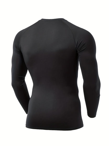 1/3 pcs Thermal Performance Long Sleeve Compression Shirt - Men's Winter Sports Base Layer Top for Running, Athletic Training, and Cold Weather Activities - Moisture-Wicking, Quick-Drying, and Four-Way Stretch