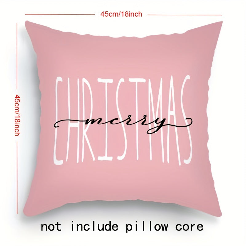 1pc/4pcs Merry Christmas Throw Pillow Covers - Festive Home Decor for Bedroom, Living Room, Sofa, Car with Seasonal Cheer