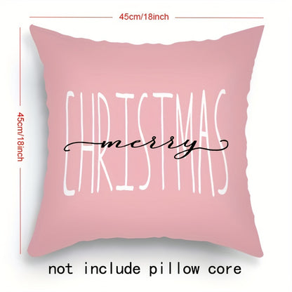 1pc/4pcs Merry Christmas Throw Pillow Covers - Festive Home Decor for Bedroom, Living Room, Sofa, Car with Seasonal Cheer