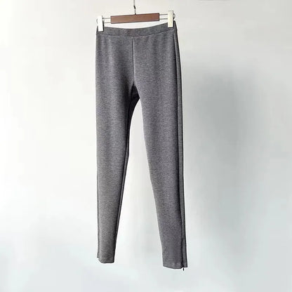 Classic Pants~24 Autumn/Winter Toteme Black Slim Fit Slim Zipper Feet Pants Slim Pencil Pants