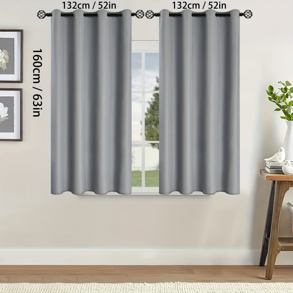 2 Pieces of Stylish Solid Blackout Curtains for Bedroom and Living Room - UV Protection, Easy Sliding, and Contemporary Design