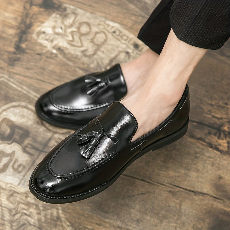 Elegant Men's Tassel Loafers - Versatile Slip-On, Non-Slip, Round Toe Business Shoes for All Seasons