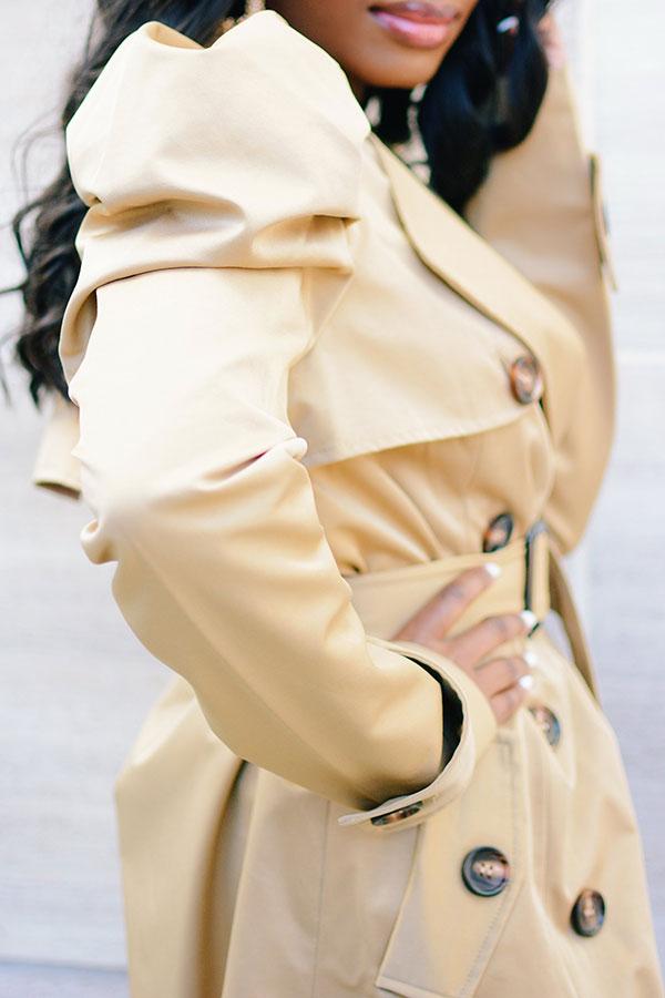 storexq Solid Color Chic Trench Coat