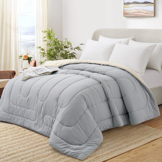 1pc Luxury Cooling Comforter - Double-Sided Cold Touch Fabric Absorbs Body Heat, Soft Fluffy Blanket for Night Sweats, Hot Sleepers, All Season Use, Breathable, Hypoallergenic, and Machine Washable