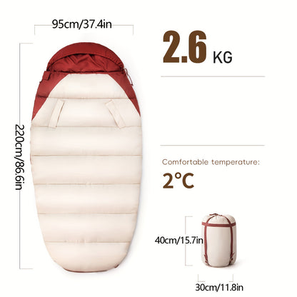 BISINNA All-Season Waterproof Camping Sleeping Bag - Portable, Oval Polyester Blend for Outdoor Hiking & Mountaineering