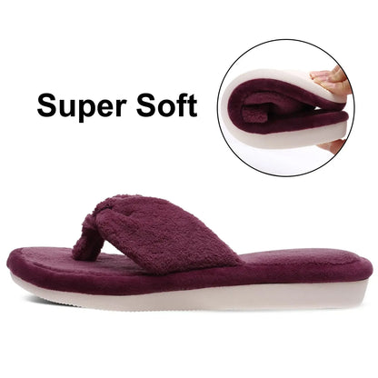 Comwarm Winter Fur Slippers Fluffy Women's Soft Plush Flats Slippers Women Home Sandals Indoor Casual Luxury Fuzzy Flip Flops