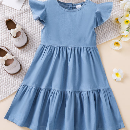 Adorable Toddler Girls Denim Dress - Fashion-Forward Design with Comfortable Fit - Perfect for Everyday Play and Special Occasions