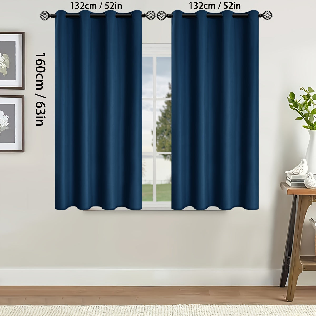 2 Pieces of Stylish Solid Blackout Curtains for Bedroom and Living Room - UV Protection, Easy Sliding, and Contemporary Design