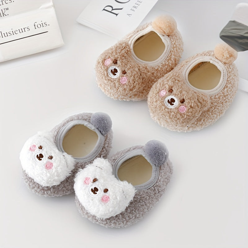 Cute Christmas Animal Slippers - 1pair Non-slip Baby Toddler Shoes Socks for Girls & Boys