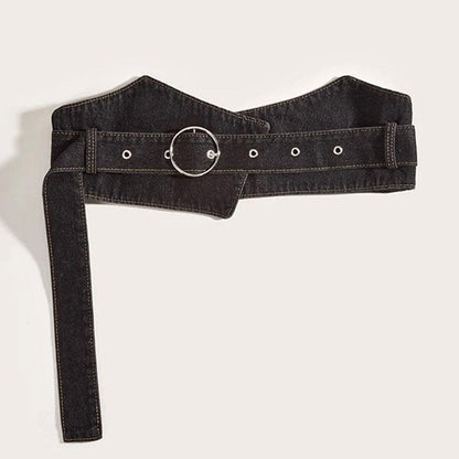 storexq Solid Color Versatile Irregular Denim Belt