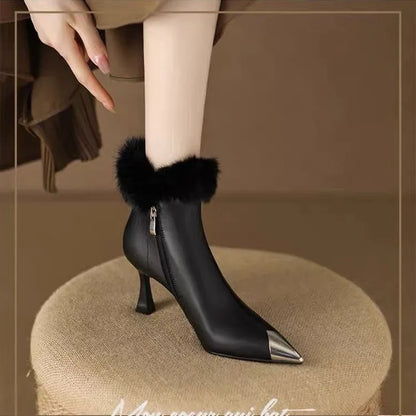 Women's New Design Boots Pointed Toe Minimalist style Fashionable Comfortable Triple Apricot Free shipping