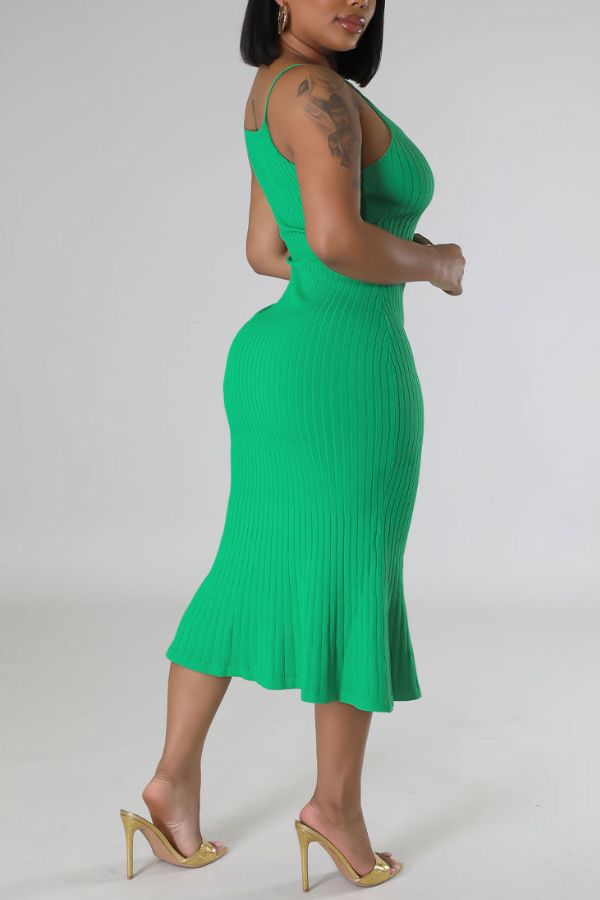 storexq Solid Color Smart Midi Dress