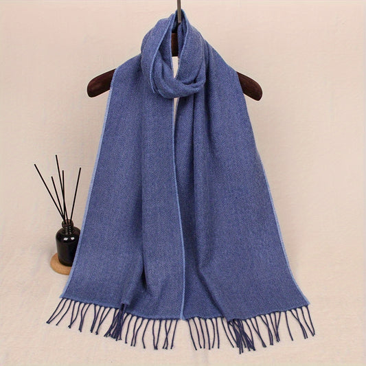 Cozy Knit Scarf - Solid Color, Warm & Windproof for Winter | Machine Washable