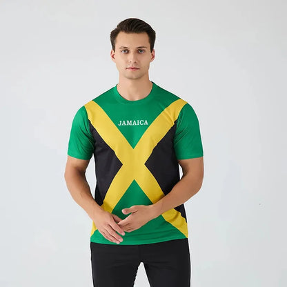 European National Team Jamaica Football Shirt 100% Polyester Soccer Jersey Mesh Quick Dry Football Sportswear 240709