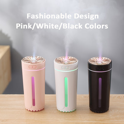 300ML Car Aroma Diffuser - Long-Lasting Rechargeable, Vibrant Color-Changing Night Light, Advanced Aroma Diffusion, Compact Humidifier, Mist Sprayer, Aromatherapy, Car Air Freshener, Mini Flameless Humidifier, Breathing Light, Colorful Marquee Lights - Si