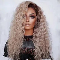 13x4 Transparent Frontal Wig Loose Deep Wave Lace Front Human Hair Wigs for Women Pre Plucked Wavy Black Synthetic Lace Wig