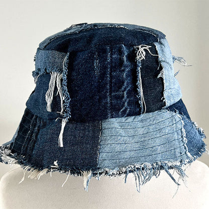 storexq Checked On-trend Burrs Denim Bucket Hat