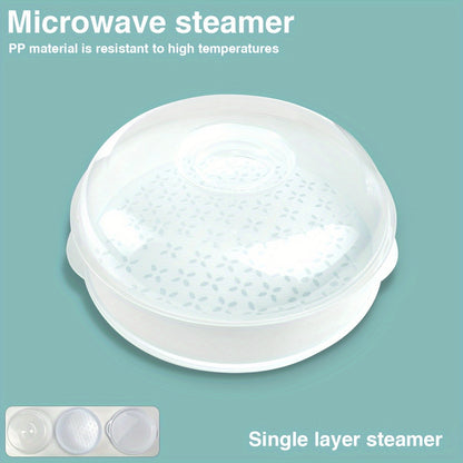 Deluxe Multi-Tier Microwave Steamer System - Durable, Power-Free, Double Boiler for Quick Steaming Vegetables, Rice, Fish, Buns, Dumplings - Ideal for Home Kitchen and Restaurant Use, Easy to Clean, Space-Saving Design