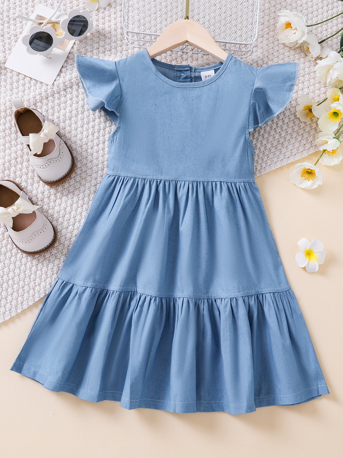 Adorable Toddler Girls Denim Dress - Fashion-Forward Design with Comfortable Fit - Perfect for Everyday Play and Special Occasions