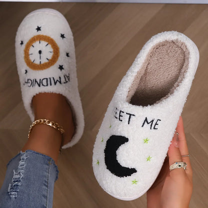 Men Women Indoor Slippers Students Plush Winter Fur Fluffy Furry Cartoon Strawberry Sandals Comfortable Fuzzy Girl Flip Flop Slipper 456 456